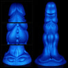 Dildo Dragon Aquatique Courbé en Silicone Bleu
