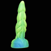 Dildo Tentacule en Forme de Dragon Lumineux Vert de 20 cm