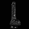 Dildo Dragon Noir à Texture de 23 cm