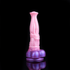 Gode cheval dégradé rose et violet en silicone 25 cm
